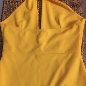 Boohoo Night Women’s Jo Strappy Open Back Halter Bodycon Dress Yellow US:4 UK 9